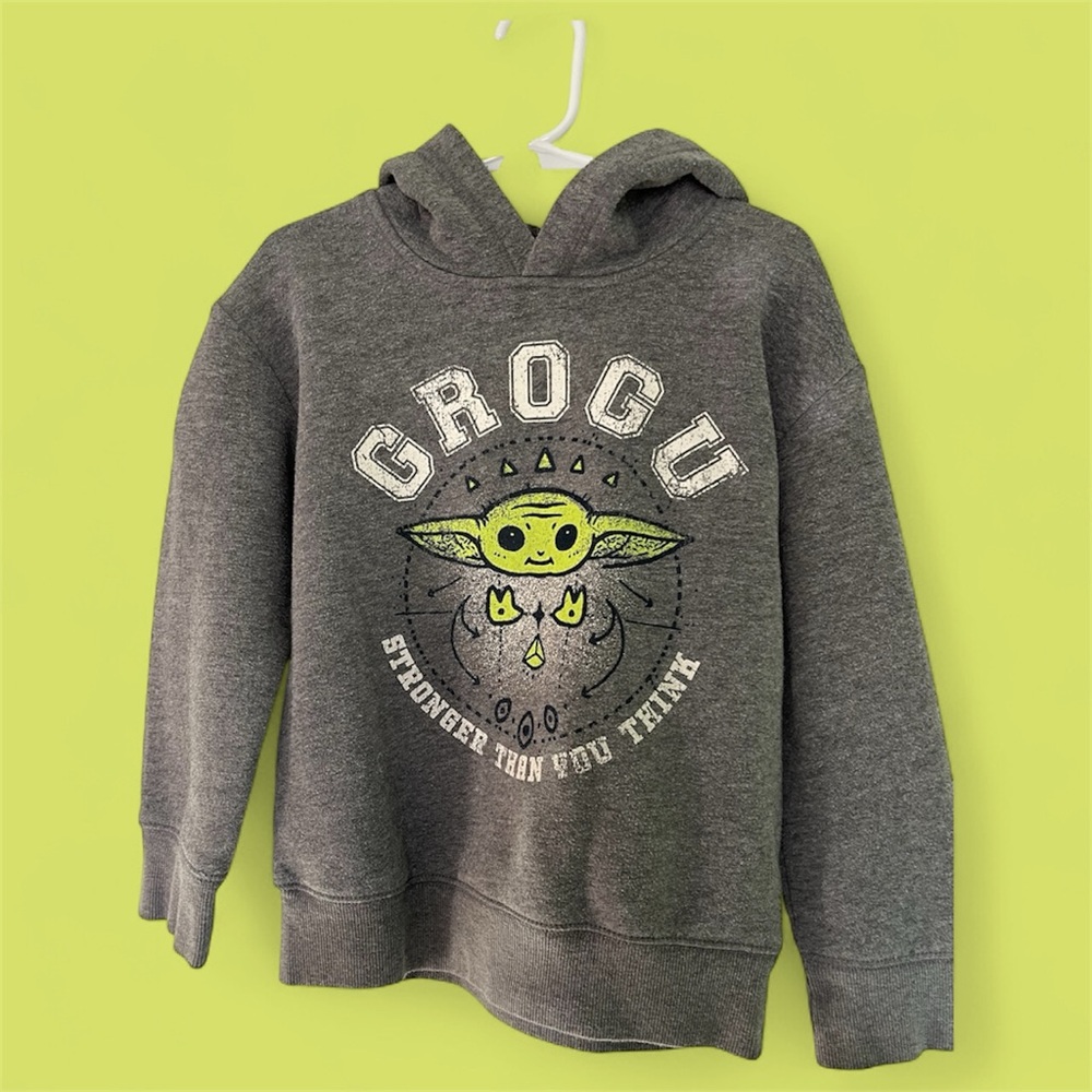 Star Wars Grogu Kids Gray Hoodie